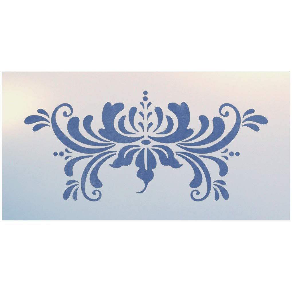Rosemaling Pattern 17 Stencil Template – Scandinavian Folk Art Rose-Painting Design for Crafts, Walls, Furniture, DIY Home Decor – Reusable Mylar 10.6"x4.5" – The Artful Stencil