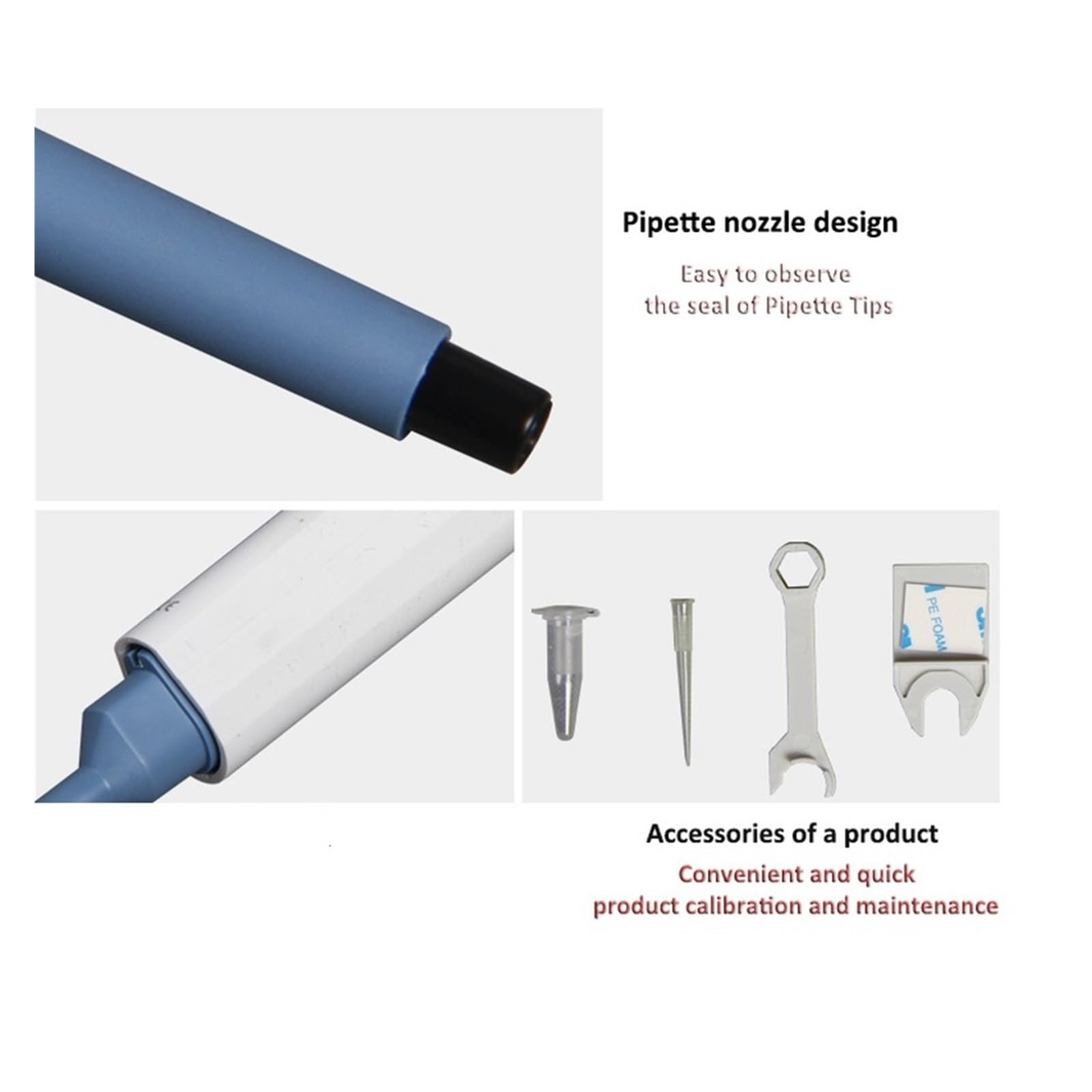 Pipeta, Dispensador de muestra de micropipeta de 100:1000 ul, pistola de pipeta de laboratorio ajustable de un solo canal digital