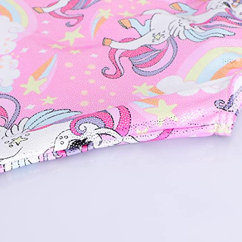 Image of HOZIY Gymnastics Leotards for Girls Unicorn Aurora Rainbow Mermaid Dinosaur Cupcake Sparkle Biketard Toddlers Kids Children