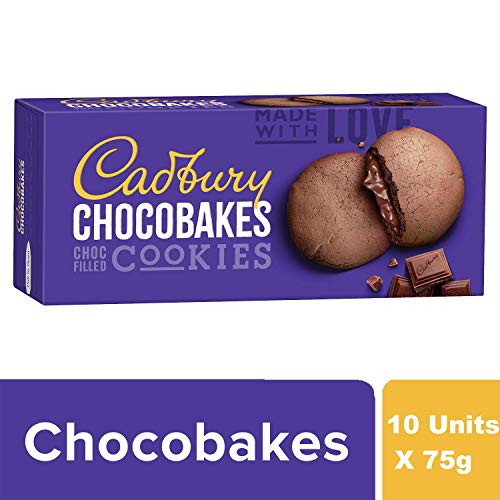 Image of Cadbury Chocobakes Choc Filled Cookies, 75g - Pack of 10 + Cadbury Chocobakes Choc Filled Cookies, 150g - Pack of 4