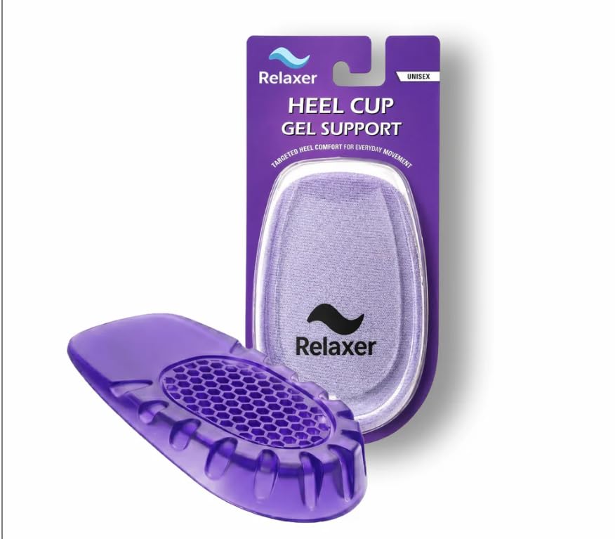 Relaxer Gel Heel Cups | Soft Silicone Heel Caps for Heel Pain Relief, Plantar Fasciitis, Heel Spur & Shock Absorption | Cushioned Heel Support for Walking, Running & Daily Wear | Fits All Shoes | Unisex Pair-image-13
