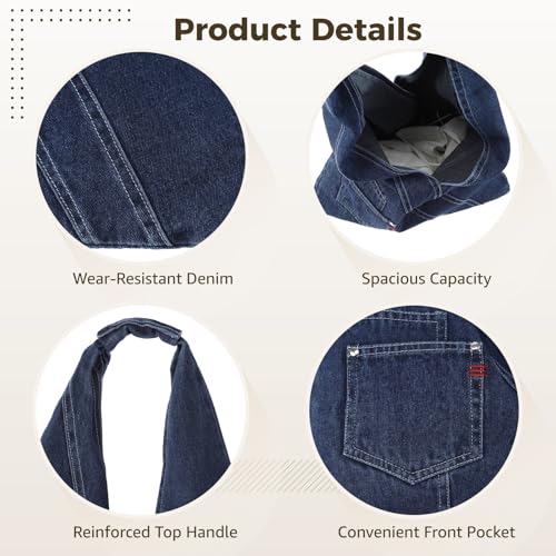 Bolso Hobo de mezclilla para mujer, grande y casual miniatura 3
