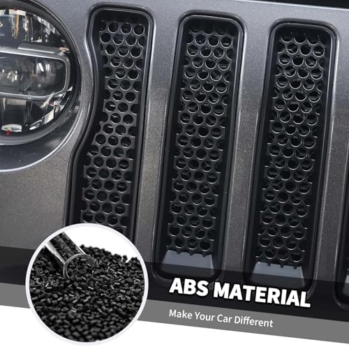 Image of 7PCS Mesh Grille Inserts Fit for Jeep Wrangler JL Sport /Sport S 2018-2024 (Matte Black)