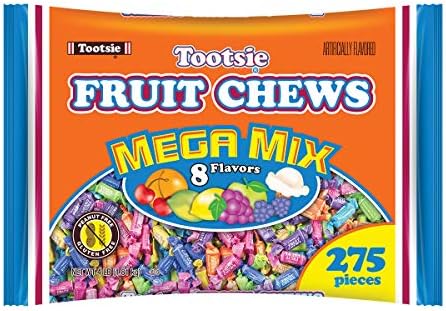 Tootsie Roll Fruit Chews Mega Mix 8 Flavor Value Bag, 4 lbs. (275 Pieces), Allergen Friendly