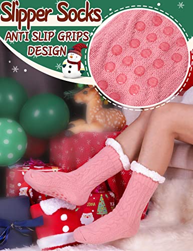 Image of EBMORE Women Slipper Fuzzy Socks Fluffy Cozy Cabin Warm Winter Soft Thick Comfy Fleece Non Slip Home Socks