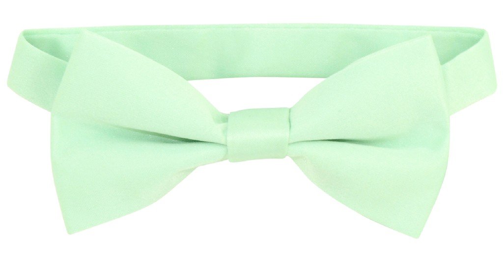 Vesuvio Napoli BOY'S BOWTIE Solid LAUREL GREEN Color Youth Bow Tie