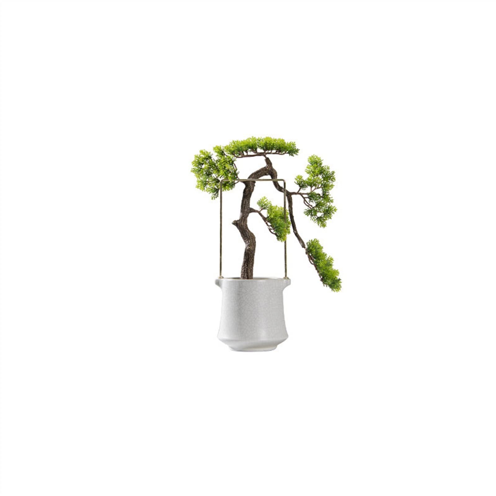 GTHTUHFD Artificial Bonsai Tree Artificial Bonsai Tree Green Simulation Welcome Pine,Onecolor-A
