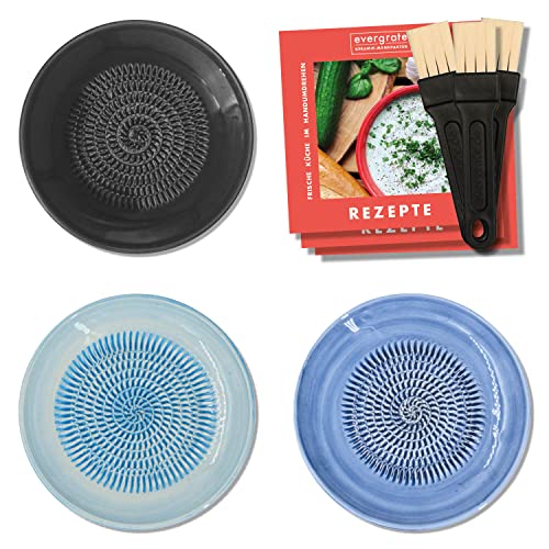 evergrate Keramikreibe 3er Verschenkset - Anthrazit, Eisblau, Blaubeere mit...