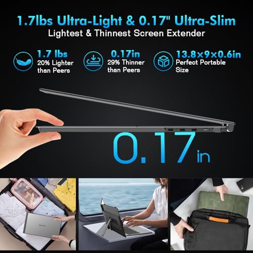 Image of Blackview Laptop Screen Extender 15.6 inch FHD, 1.7lbs Ultra-Light & 0.17 inch Ultra-Slim,100% sRGB, USB-C /HDMI, Built-in Speaker, TUV Low Blue Light, Plug & Play for Windows /Mac /Android /Switch-SCM8