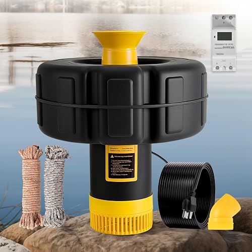 Image of Pond Fountain Aerator, 1HP 15000 GPH Fountain Pump with Timer, 15A /110V 100FT power cord, 2 Spray Patterns, Energy-Efficient Water Circulation for Ponds & Lakes