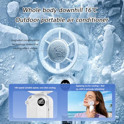 Ventilador de mano digital para el calor sofocante con recarga USB y 100 niveles 3