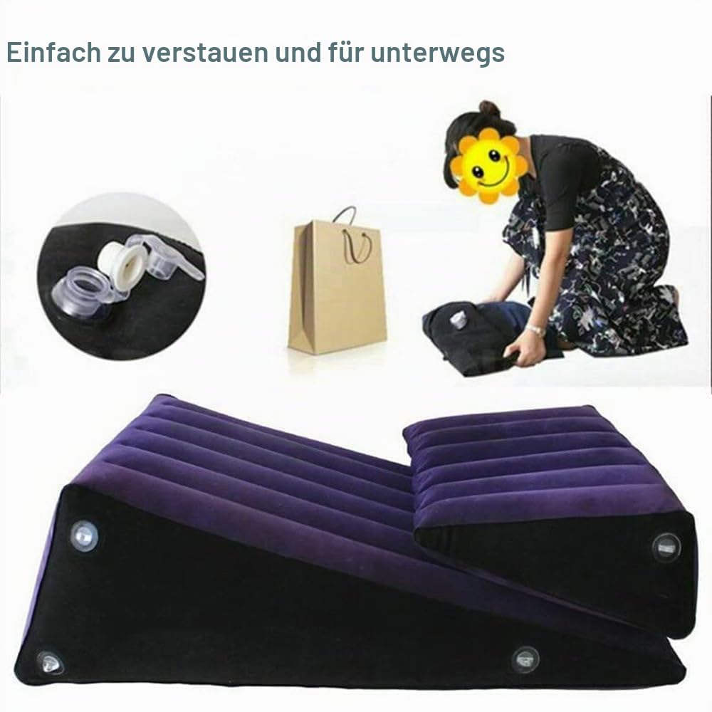 Sex Kissen Set 2 Teilig, Sexhilfe Rampe, Aufblasbar, Magische Sofa-Kombination, Dreieckskissen, Unterstützende Keilhaltung, Vielseitiges Kissen, Spielzeug, Körperstützpolster Für Paare