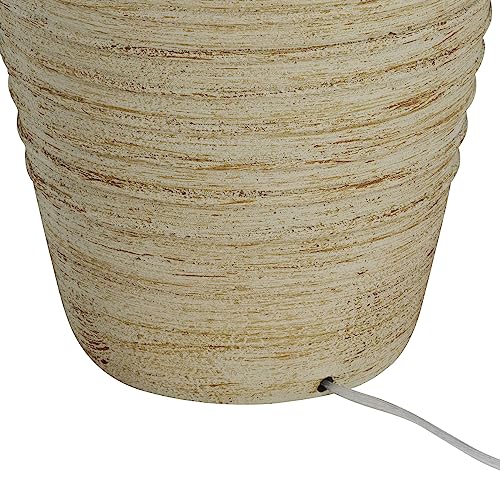 John Timberland Austin Southwest Country Cottage Jug Table Lamp With Usb Charging Port 28" Tall Sand Tone Cream Linen Drum Shade For Living Room Bedroom House Bedside Nightstand Home Family #TOP7