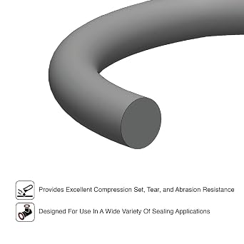 102 Viton O-Ring, 75A Durometer, Black, 1/16 ID, 1/4 OD, 3/32 Width (Pack of 25)