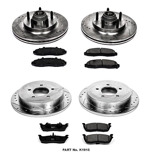 Power Stop K1915 Front And Rear Z23 Carbon Fiber Brake Pads With Drilled & Slotted Brake Rotors Kit #TOP1