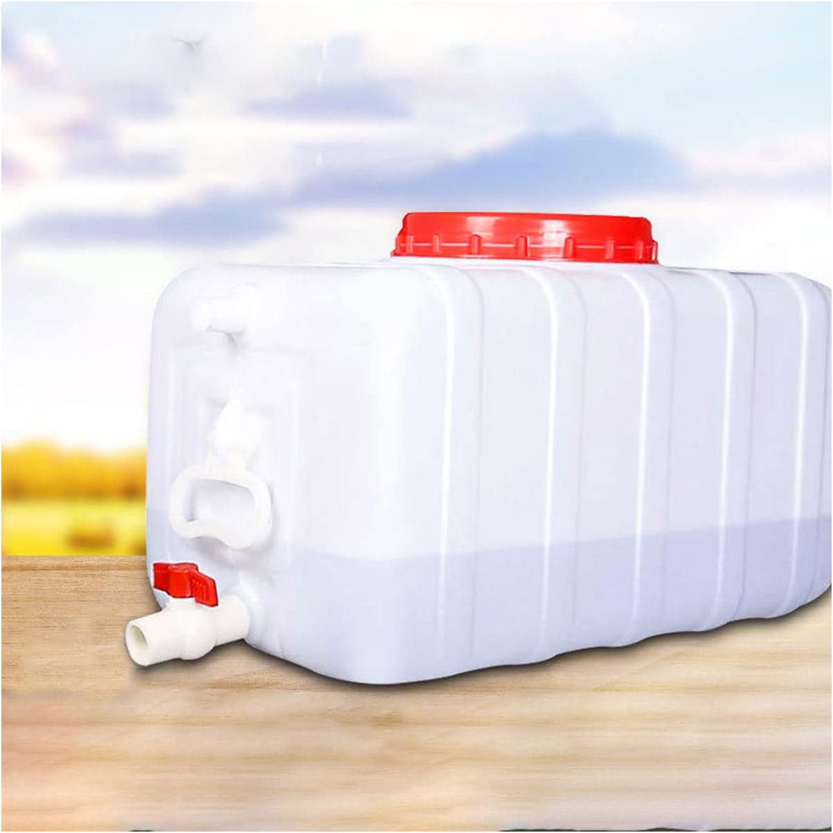 Water Tank 80L Water Storage Container with Spigot, BPA Free Water Storage Jug Water Carrier Water Tank for Camping Hiking Fishing Climbing BBQ Outdoor Use(Size:80L,Color:White)