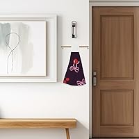 Vista 7 de Cute Retro Cherry Kitchen Hand Towels 2Pcs Kitchen Decor Hand Towels with Hanging Loop Soft Absorbent Microfiber Tie Dish Towel with Hanging Loop