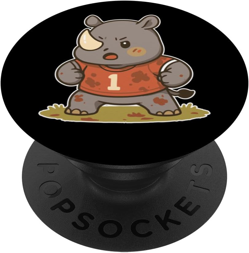 Rugby Rhino Player Jersey 1 PopSockets Adhesivo PopGrip