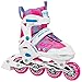 Roller Derby Girls' ION 7.2 Adjustable Inline Skates White/Hot Pink/Turquoise