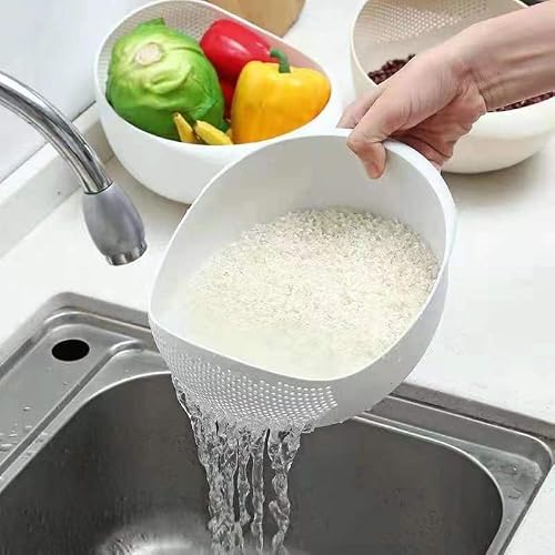 1pc, Plastic Washing Bowl With Strainer - Efficiently Wash Small Grains And Kitchen
