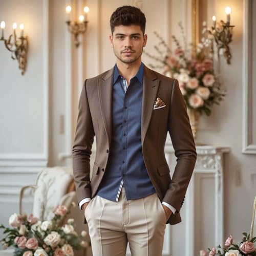 Men's Stretch Denim Dress Shirt Long Sleeve Casual Button Down Everyday Shirts Fall Winter Wedding Shirts4