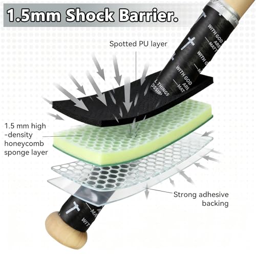 Eyourlife 2/4 Pack Baseball Bat Grip Bat Wraps for Baseball Lifestyle Softball Gifts Tapes Pro Feel Non-Slip Elite Batting Grip Tape for Bats Players (Matthew 19:26, Black) — view 3