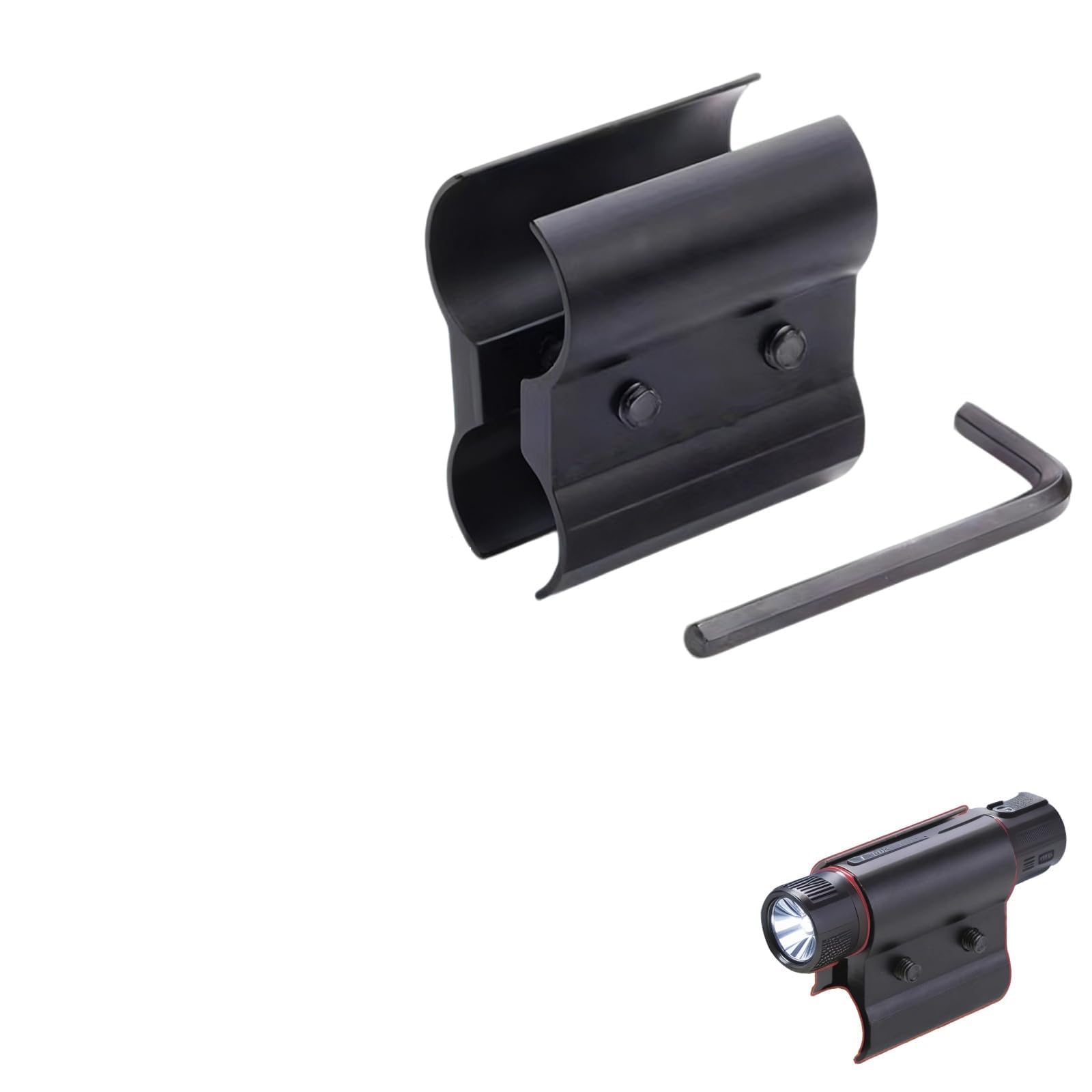 Luoyuanjia 1 Set Flashlight Mount Clamp Adjustable Bayonet Mount Bracket Flashlight Clamp with Stainless Steel Screws