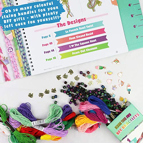Friendship Bracelet Making Kit, Huge Value, Letter Beads, Crafts For Girls, 20 Multi-Color Embroidery Floss, A-Z Alphabet Beads, Knot Patterns, Colorful String, Bracelet Charms, Friendship Bracelets