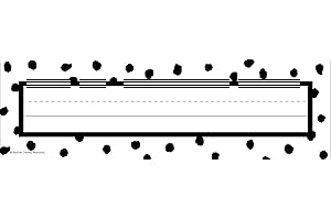 Teacher Created Resources Painted Dots on White Nametags, 11.5 x 3.5 inches, Black and White
