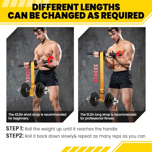 CEYOME Fortalecedor de antebraço e exercitador de antebraço – rolo de pulso de 110 cm ou 130 cm, for