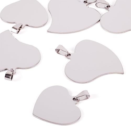 Vista 33 de Pandahall - 60 unidades de etiquetas colgantes de acero inoxidable redondo plano de 3/5 a 1-1/5 pulgadas para fabricación de joyas