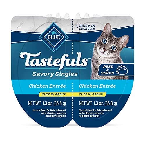 Blue Buffalo Tastefuls Chicken Savory Singles, 2.6 oz, 24 ct | Cuts in Gravy, Real Chicken First, Twin-Pack Trays - image 2