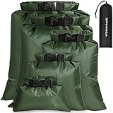 Juego de bolsas secas impermeables, bolsas de canoa ligeras con bolsas secas de 1,5 L, 2,5 L, 3,5 L, 4,5 L, 6 L, bolsas impermeables para kayak, rafting, canoa, senderismo, camping, viajes, mochileros