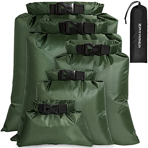 Wasserdichtes Trockentaschen-Set, leichte Drybag Kanutaschen mit 1,5 l, 2,5 l, 3,5 l, 4,5 l, 6 l, wasserdichte Taschen für Kajakfahren, Rafting, Bootfahren, Wandern, Camping, Reisen, Rucksackreisen