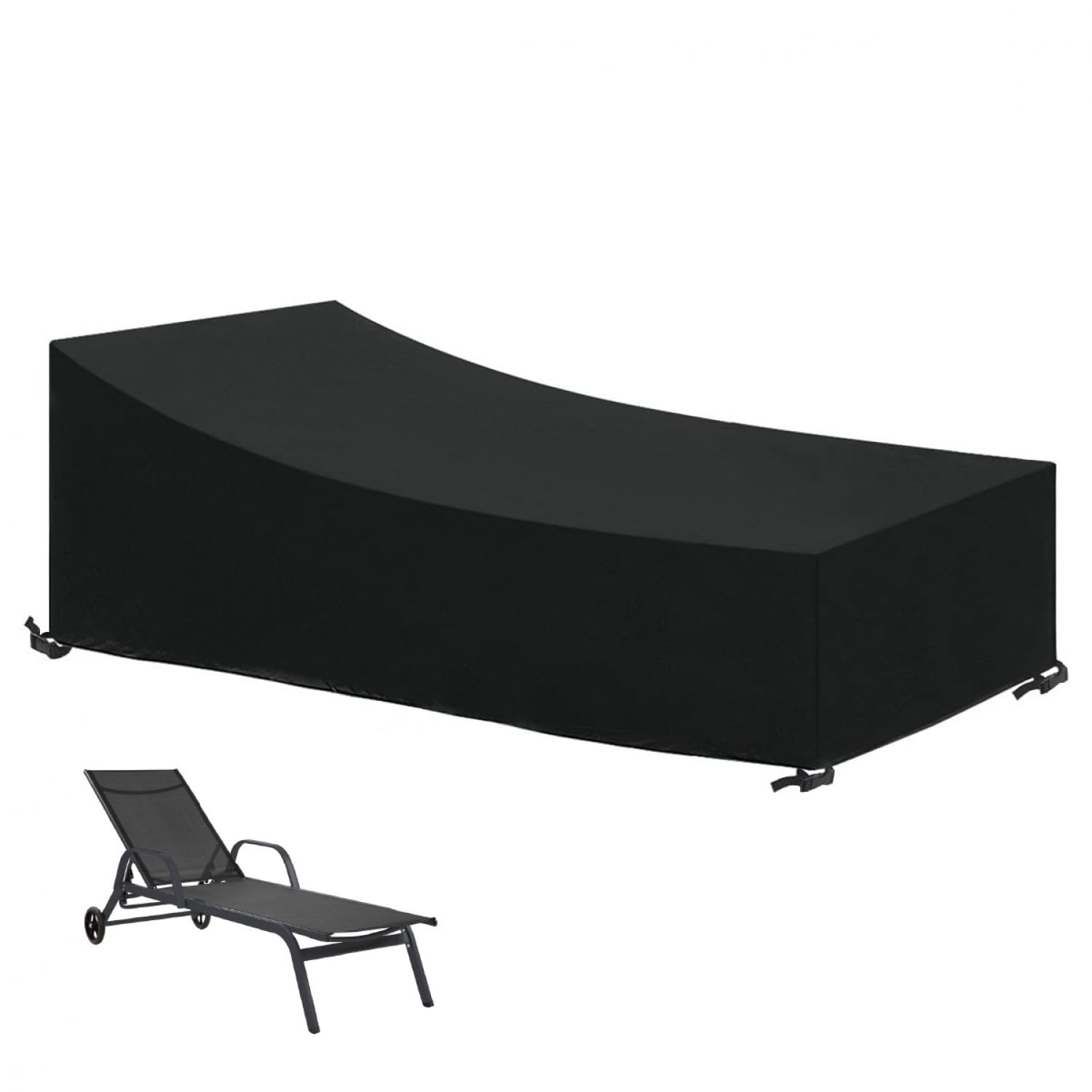 Linxor - Bâche, housse de protection imperméable pour transat - 210 x 75 cm - Noir