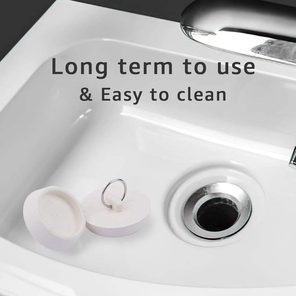 Lizusidtsy 1 5/8in White Rubber Bathtub Plug Wash Basin Bathtub Plug Drain Pipe Plug Sink Plug Water Plug