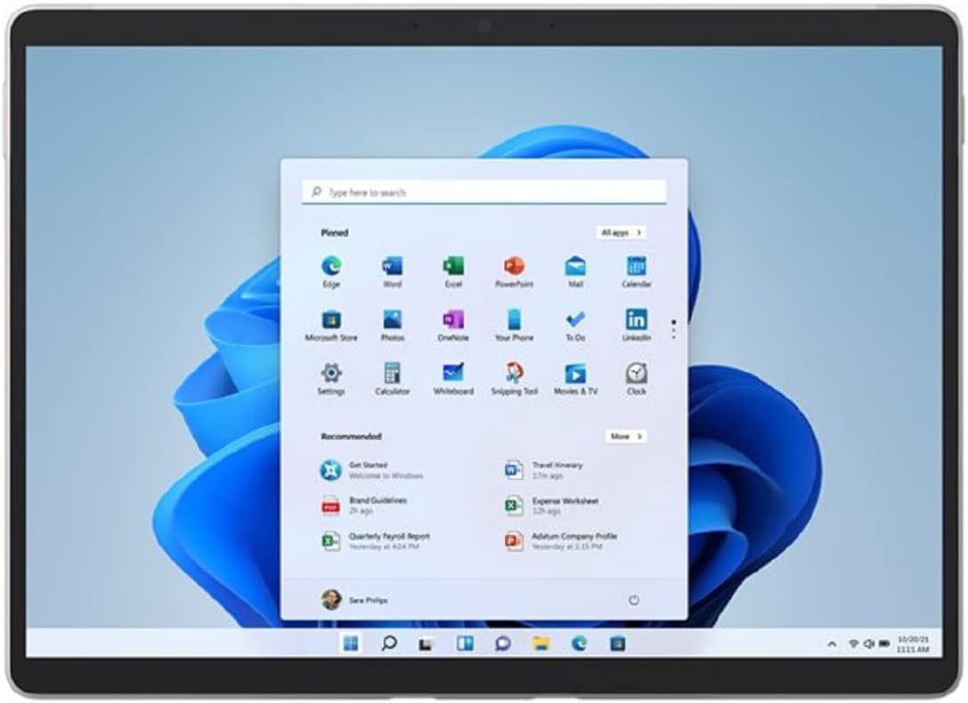 Microsoft Surface Pro 8 13" 256GB SSD Intel Core i5-1145G7 16GB RAM Windows 11 Pro LTE 4G Platino Ricondizionato