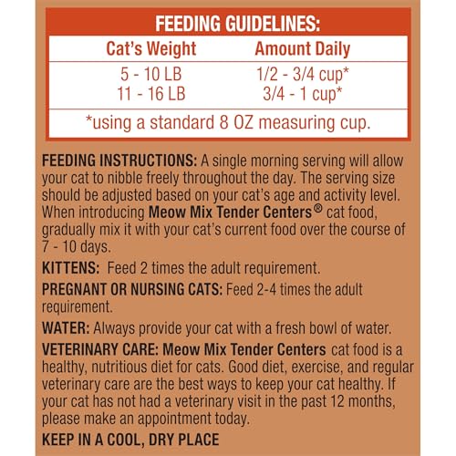 Image of Meow Mix Tender Centers, Dry Cat Food, Salmon & Turkey Flavors, 4 Bags