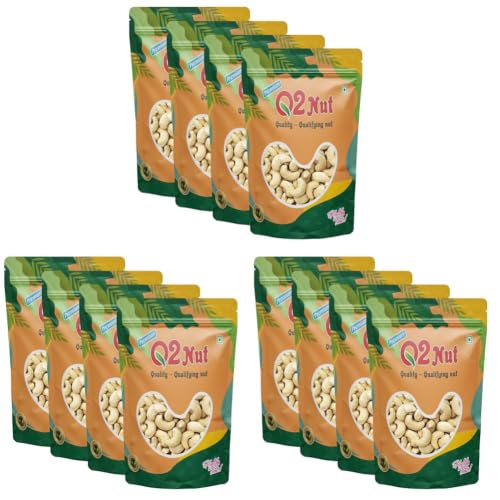 Image of Q2 Nut Kaju (Cashew) 1000 Grams (250 Grams X 4) for All Ages | High in Protein and Boosts Energy and Build Immunity | Healthy Nutritious Cashew Nut | Delicious Vegan & Crunchy Kaju Nut for Cooking and Raw Eating