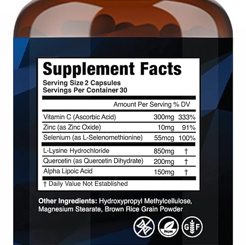 Cold Sore Shield A1 Daily Cold Sore Supplement With L-Lysine | Don'T Let A Cold Sore Ruin Your Moment | Take Daily | 60 Count | Made In The Usa thumb #1