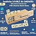 Dominos Set for Adults, Double 6 Domino Game, Double Six Standard Domino with Natural Wooden Box, 28 Tiles,Tradditional Board Game for Adults and Elderly.
