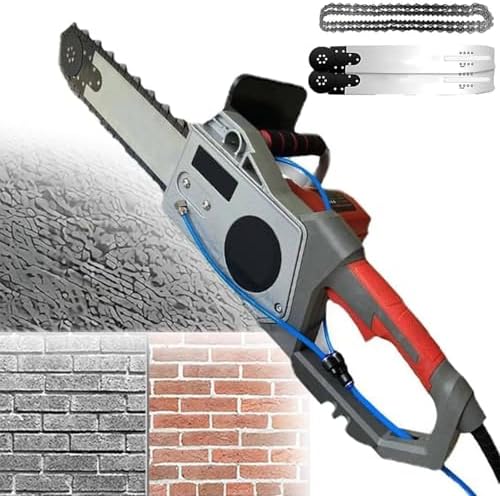 Handheld Brushless Electric Concrete Saw, Diamond Chain, 35/48cm Depth, Water Fed Dust Suppression, Ideal for Granite & Reinforced Concrete Cutting, 350W Power