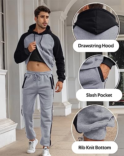Aoshuang 2 Piece Men's Casual Sweatsuits Sets, Athletic Tracksuit Set, Jogging Suits Comfy Activewear Outfits, Sports Pullover Hoodie Set #TOP4