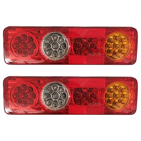 SANON 2pcs 12V Rear Tail Lights Trailer Lights 36LED Car tail light 6 Function Trailer Caravan Truck Rear Lamp Cover