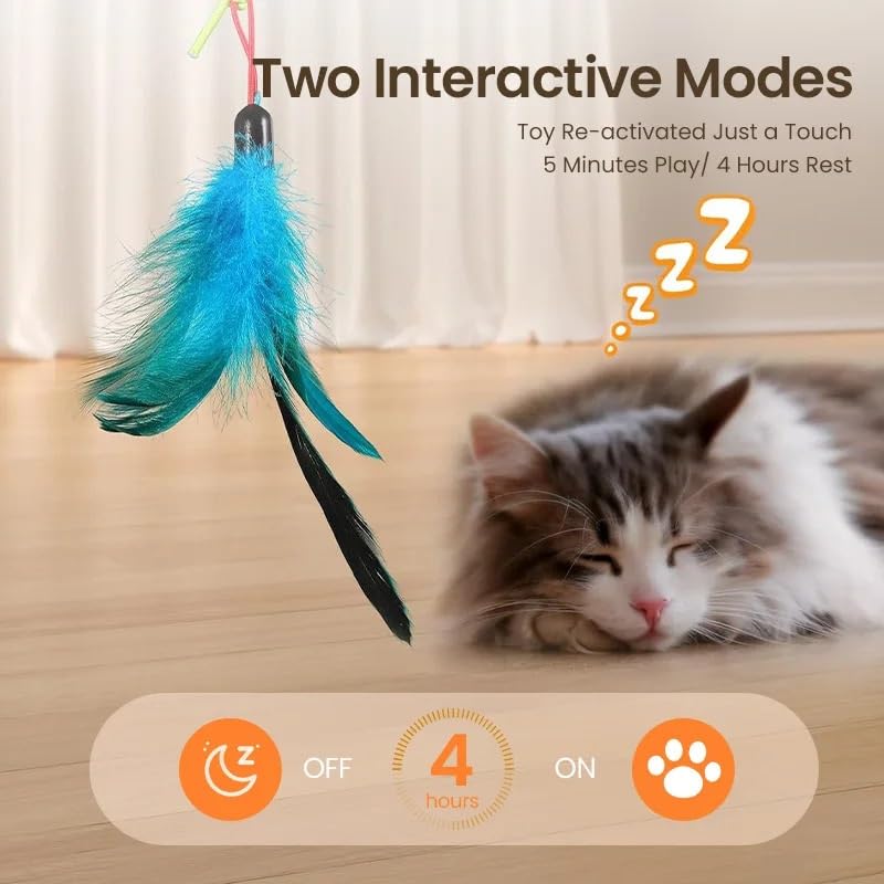 Jouets automatiques for Chats 2 en 1, Jouet Laser for Chats, bâton de Chat à Plumes Suspendu rétractable, Jouet Amusant interactif for Chaton