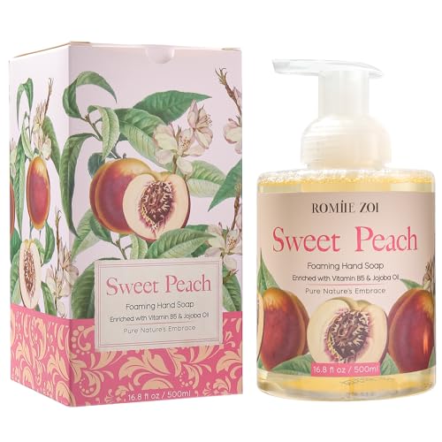 Image of ROMIIE ZOI Foaming Hand Soap, Sweet Peach, 500ml / 16.8fl.oz | With Gift Box, Gentle cleansing, nourishes skin without drying