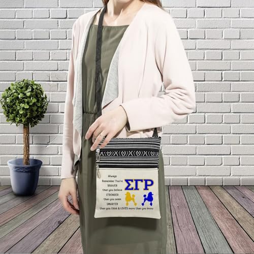 Sorority SGRHO Messenger Bag Small Ethnic Pattern Printed Adjustable Strap Crossbody Zipper Bag Sorority 1922 Phone Bag Wallet Cute Shoulder Handbag Inspirational Present for Women3