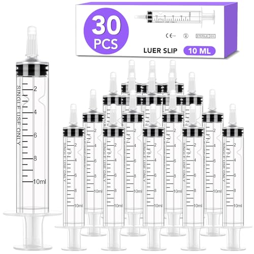 30 PCS 10ml Oral Syringe With Cap, Plastic Syringe without Needle...