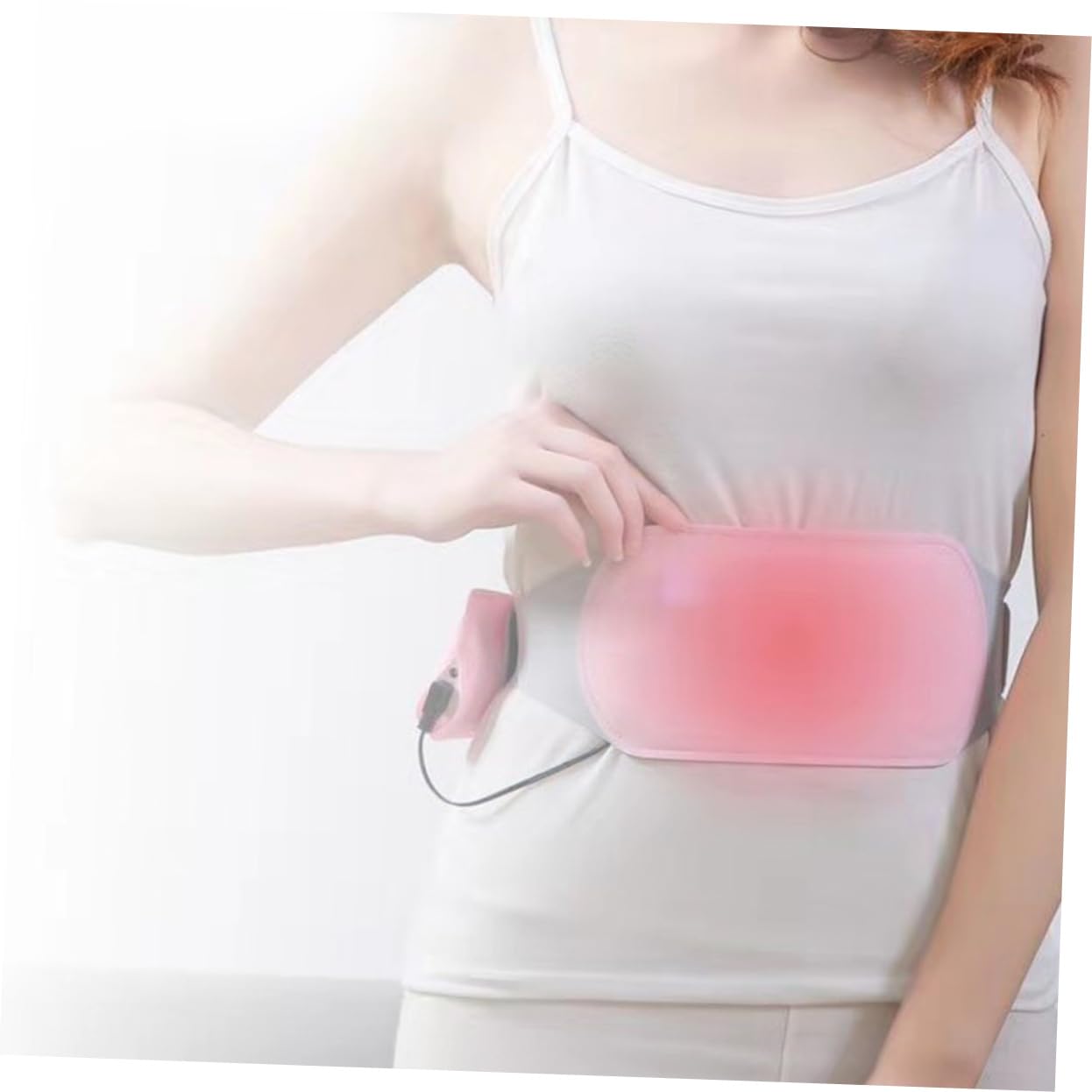 minkissy Wärmender Taillengürtel aus Elastischem Material in Rosa mit Massagefunktion Leichter Beheizbarer Bund mit Kasten Leicht zu Tragen und Einfach zu Bedienen Speziell für Damen