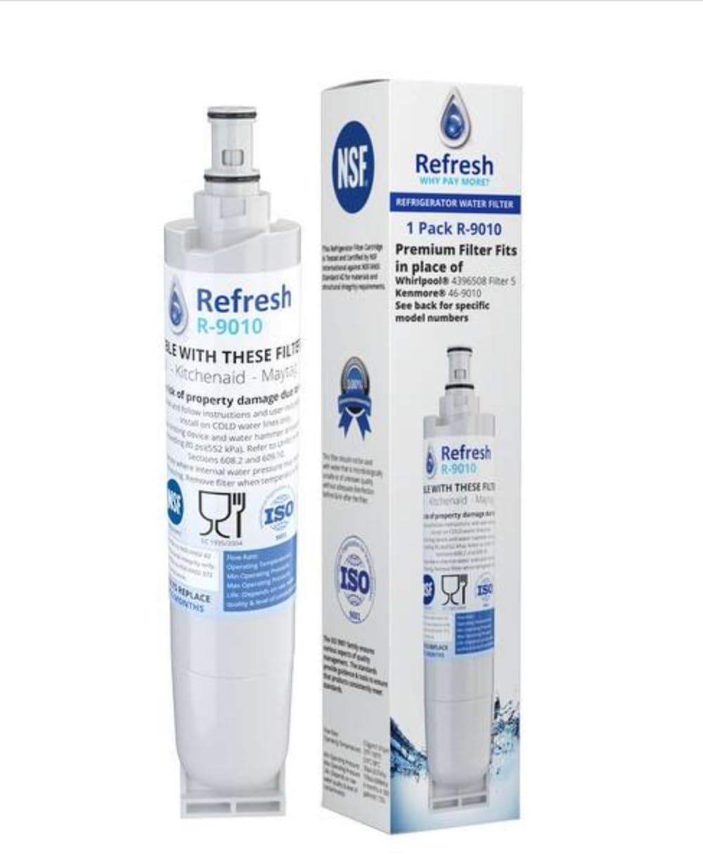Refresh R-9010 Refrigerator Water Filter with close-up of connection point